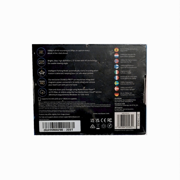 SEALED  Nextbase 122 Dash Cam 1080P Car Camera w/ Parking Mode, Night Vision NEW - Picture 2 of 3